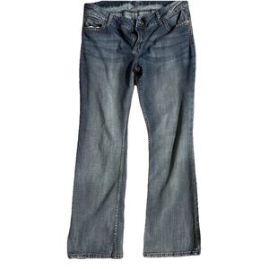 Wrangler Cowgirl Bootcut Women's Jeans Size 32 Blue Denim Thick Stitch FLAWS